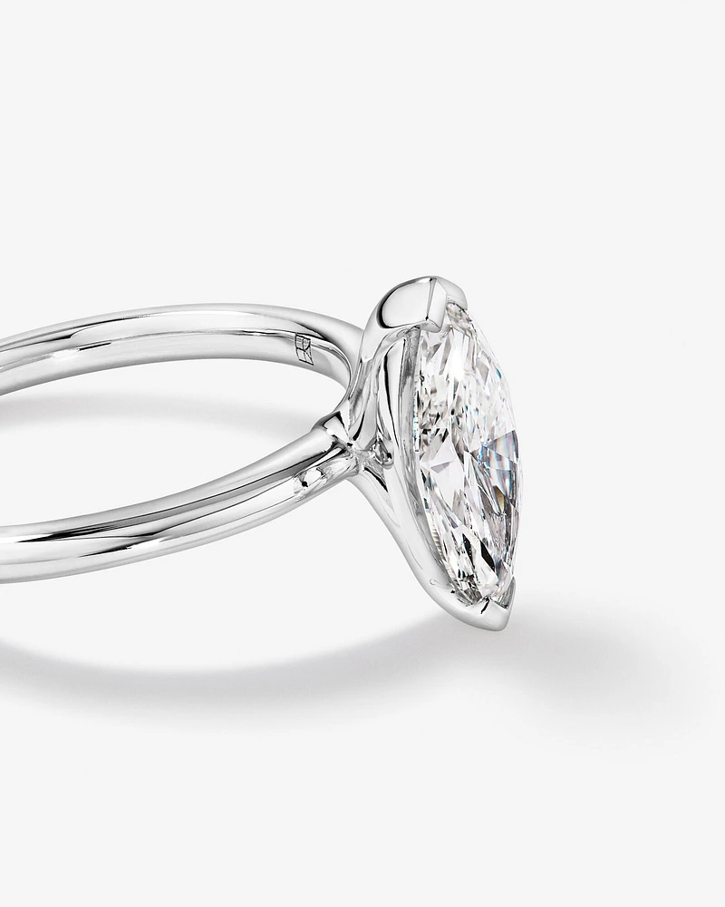 1.25 Carat TW Marquise Laboratory-Grown Diamond Solitaire Engagement Ring in 14kt White Gold