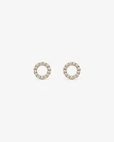 Cubic Zirconia Open Circle Stud Earrings in 10kt Yellow Gold