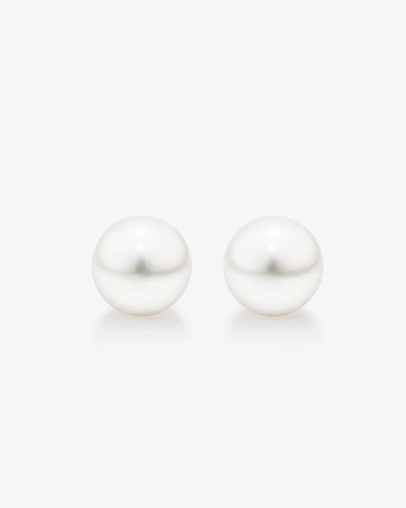 Front & Back Stud Earrings with Button Cultured Freshwater Pearls in Sterling Silver