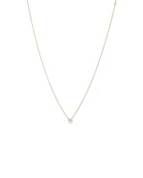 0.50 Carat TW Asscher Cut Laboratory-Grown Diamond Solitaire Necklace in 10kt Yellow Gold