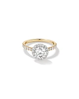 1.79 Carat TW Round Brilliant Laboratory-Grown Diamond Halo Engagemet Ring in 14kt White Gold