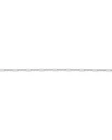 19cm (7.5") 3mm Width Fine Paperclip 3 and 1 Alternating Chain Bracelet in Sterling Silver