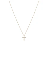 0.25 Carat TW Diamond Cross Pendant in 10kt Yellow Gold