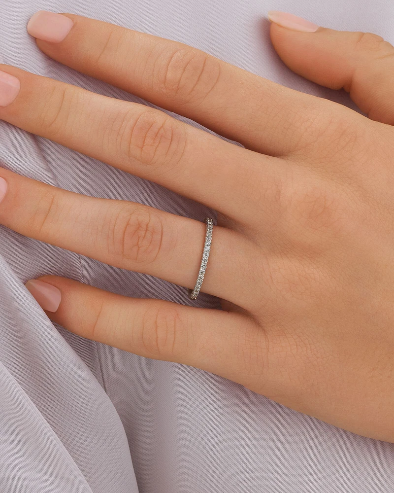 Wedding Band with Carat TW of Diamonds in 14kt White Gold