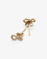 Mini Infinity Earrings with Diamonds in 10kt Yellow Gold