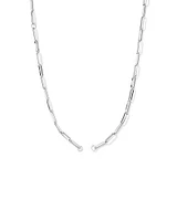 50cm (20") Square Paperclip Open Pendant Chain in Sterling Silver