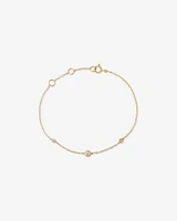 Station Bracelet with 0.10 Carat TW of Diamonds in 10kt Yellow Gold