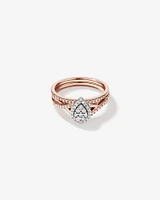 Bridal Set with 0.38 Carat TW of Diamonds in 14kt Rose and White Gold