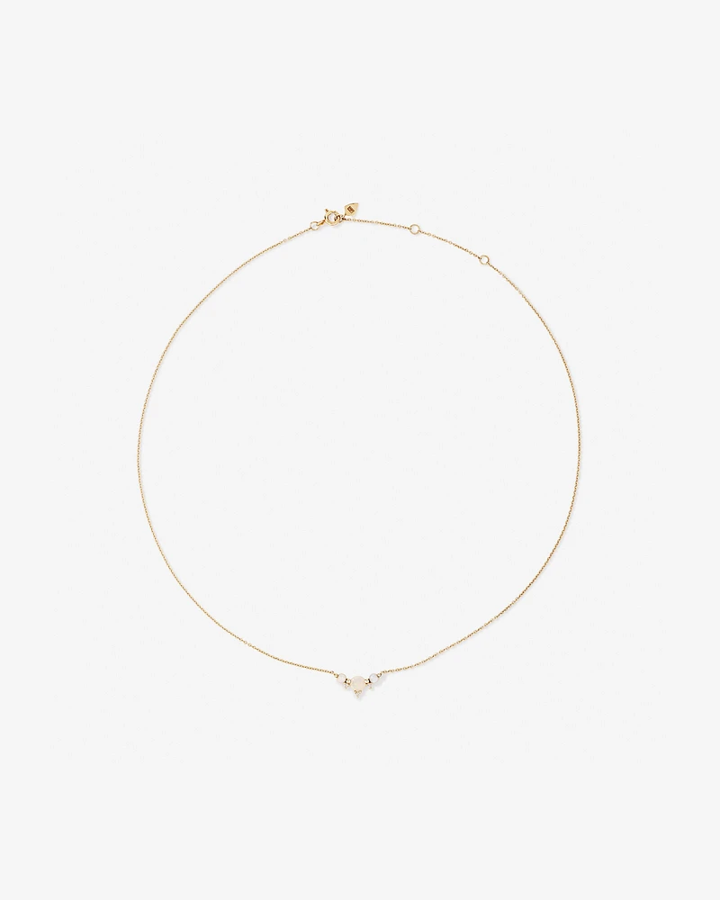 Necklace with Opal & Diamonds in 10kt Yellow Gold