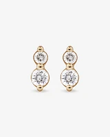 Two Stone Diamond Stud Earrings in 10kt Yellow Gold