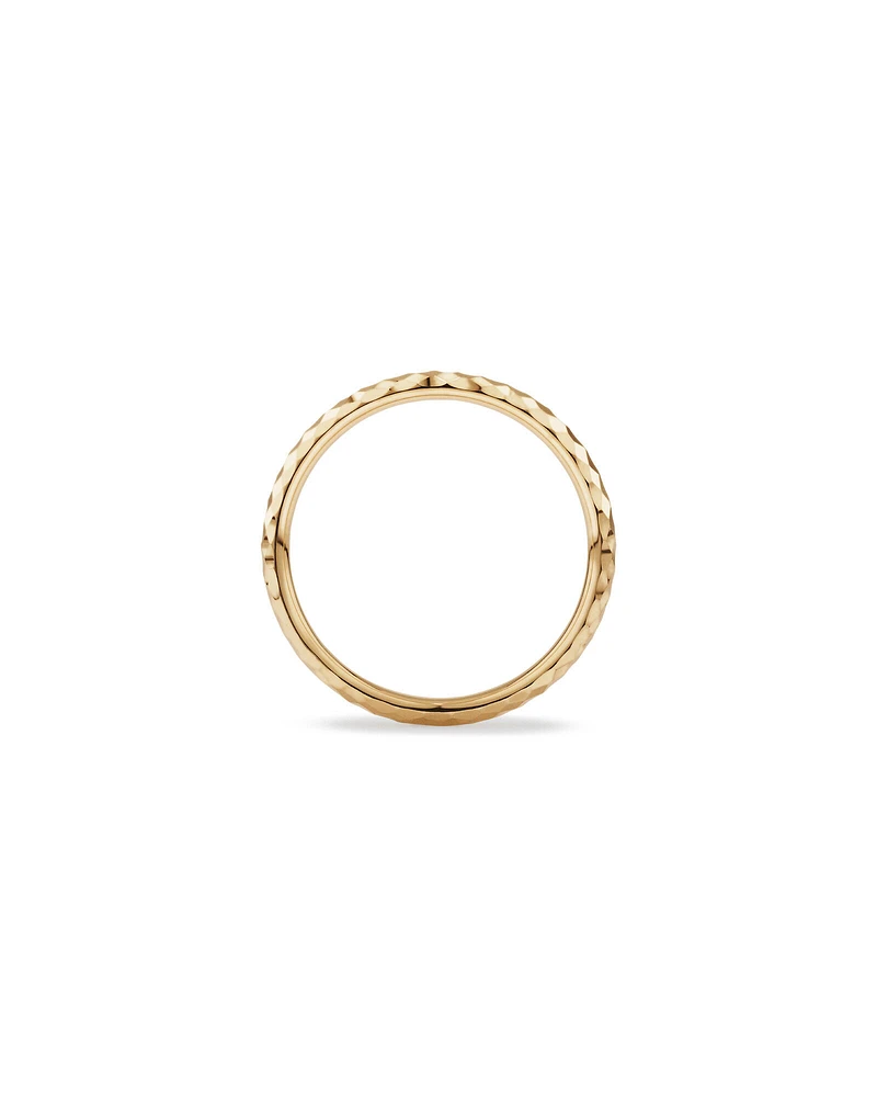 Hammered Finish Ring 10kt White Gold