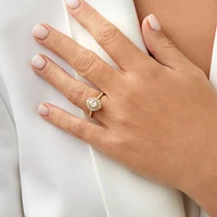 Sir Michael Hill Designer Oval Engagement Ring with 0.92 Carat TW Diamonds in 18kt White Gold
