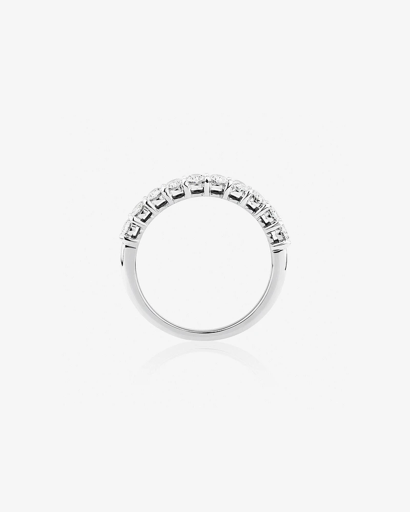 10 Stone Wedding Band with .90 Carat TW Diamonds in 14kt White Gold