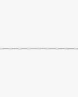 19cm (7.5") 3mm Width Fine Paperclip 3 and 1 Alternating Chain Bracelet in Sterling Silver