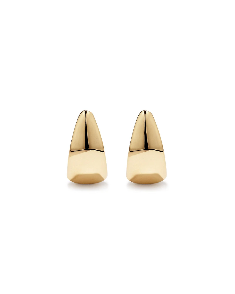 Half Hoop Dome Stud Earrings in 10kt Yellow Gold