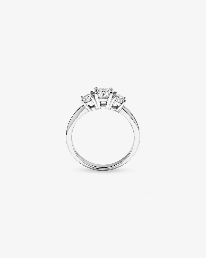 1.00 Carat TW 3 Stone Signature 101 Diamond Ring in 14kt White Gold