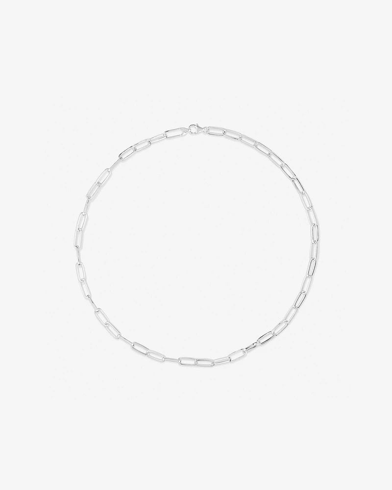 46cm (18.1”) 5.5mm-6mm Width Paperclip Chain in Sterling Silver