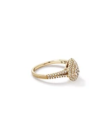 0.30 Carat TW Pear Cluster Halo Diamond Ring in 10kt White Gold
