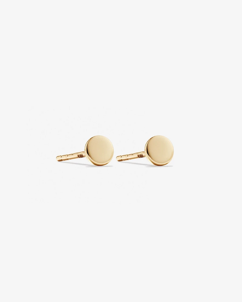 4mm Circle Stud Earrings in 10kt Yellow Gold