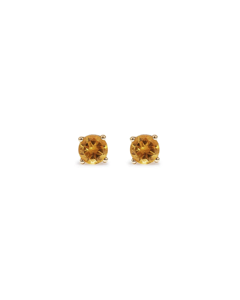 Citrine Birthstone Studs in 10kt Yellow Gold