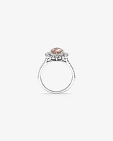Morganite Lacy Halo Ring with .50TW of Diamonds in 10kt White Gold