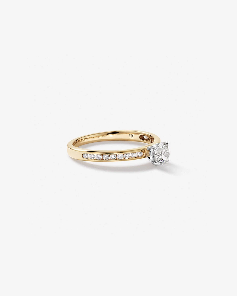 Carat TW Round Brilliant Signature 101 Diamond Ring in 14kt Yellow & White Gold