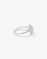 0.50 Carat TW Pie Cut Diamond Double Halo Engagement Ring in 14kt White Gold