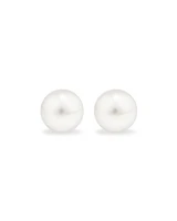 Stud Earrings with 9mm Button Cultured Freshwater Pearls in Sterling Silver