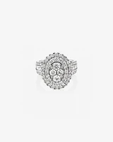 Oval Cluster Ring with 2.50 Carat TW of Diamonds in 14kt White Gold