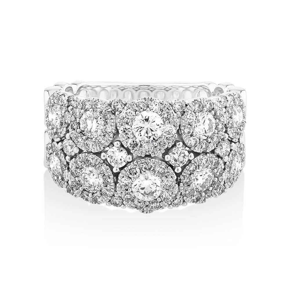 2 Row Bubble Ring with 2.00 Carat TW Diamonds in 14kt White Gold