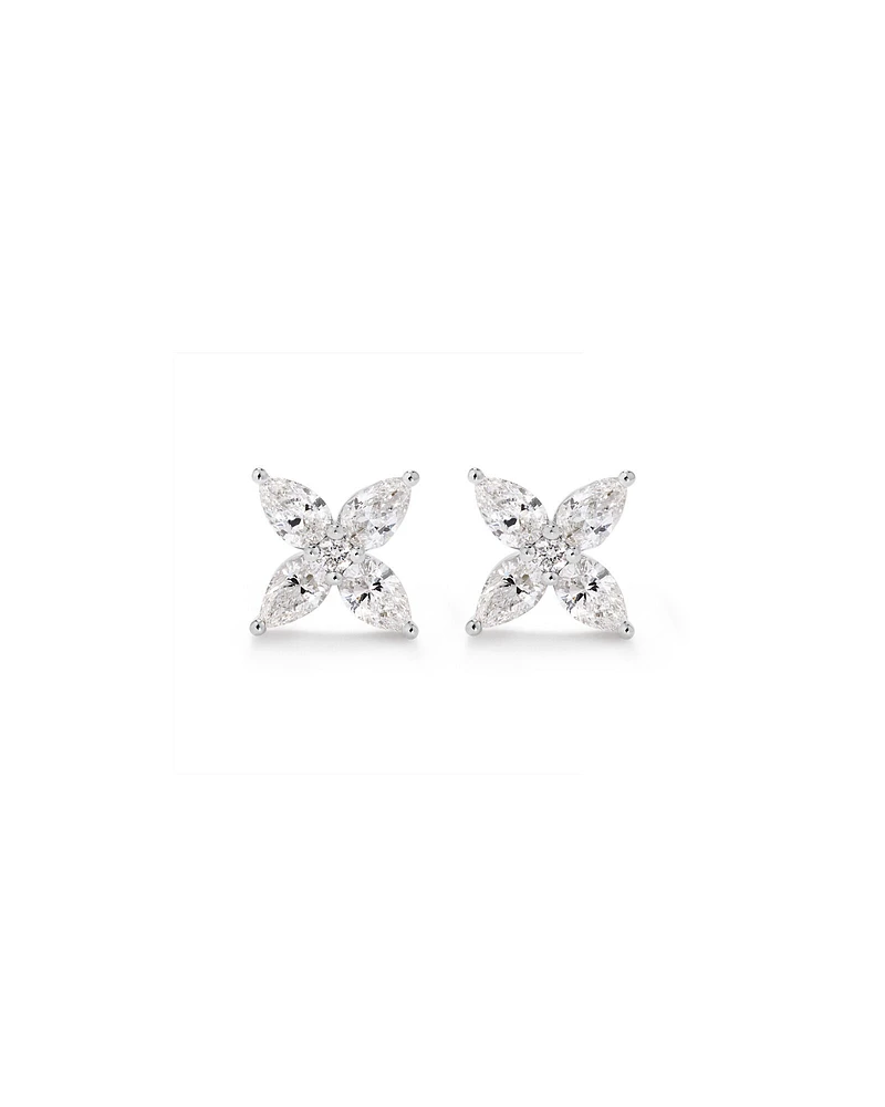 0.62 Carat TW Floret Laboratory-Grown Diamond Stud Earrings in 10kt White Gold