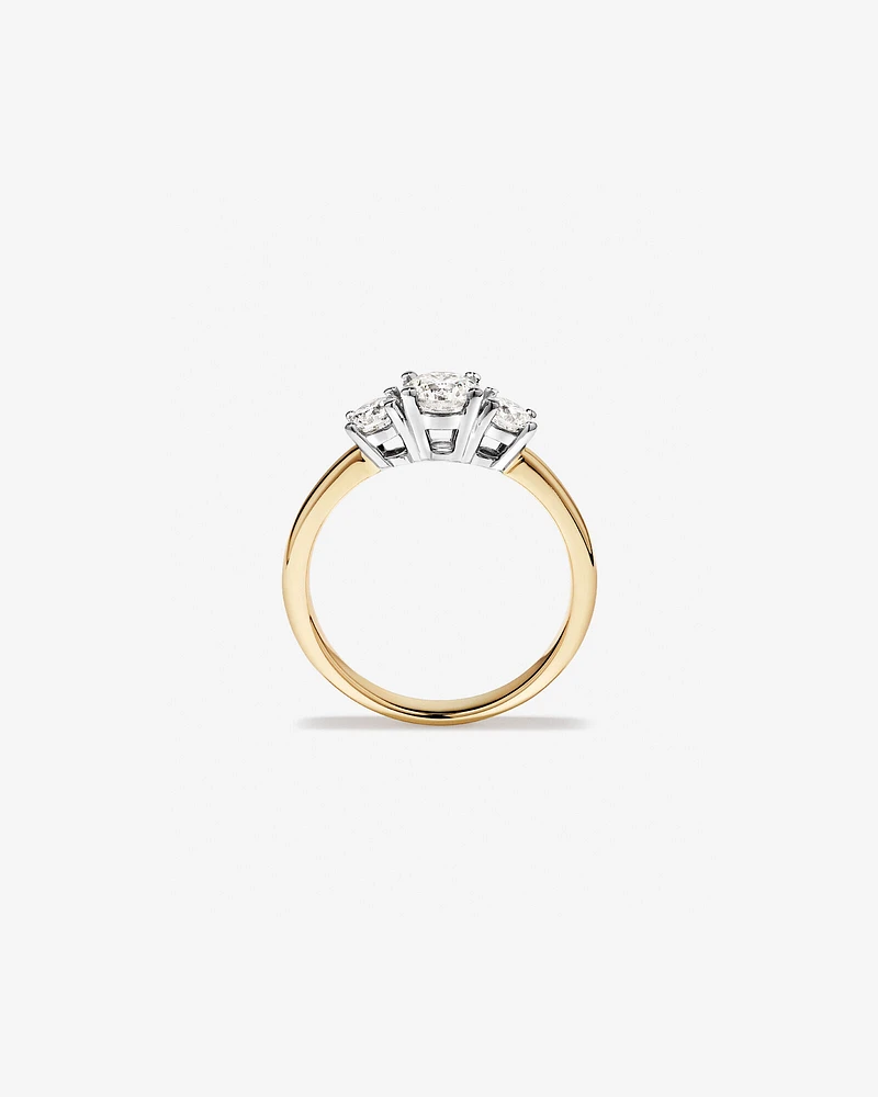 1.00 Carat TW 3 Stone Signature 101 Diamond Ring in 14kt White Gold