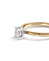 0.50 Carat TW Round Brilliant Diamond Solitaire Engagement Ring in 14kt Yellow and White Gold