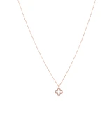 4 Leaf Clover Pendant With Diamonds In 10kt Rose Gold