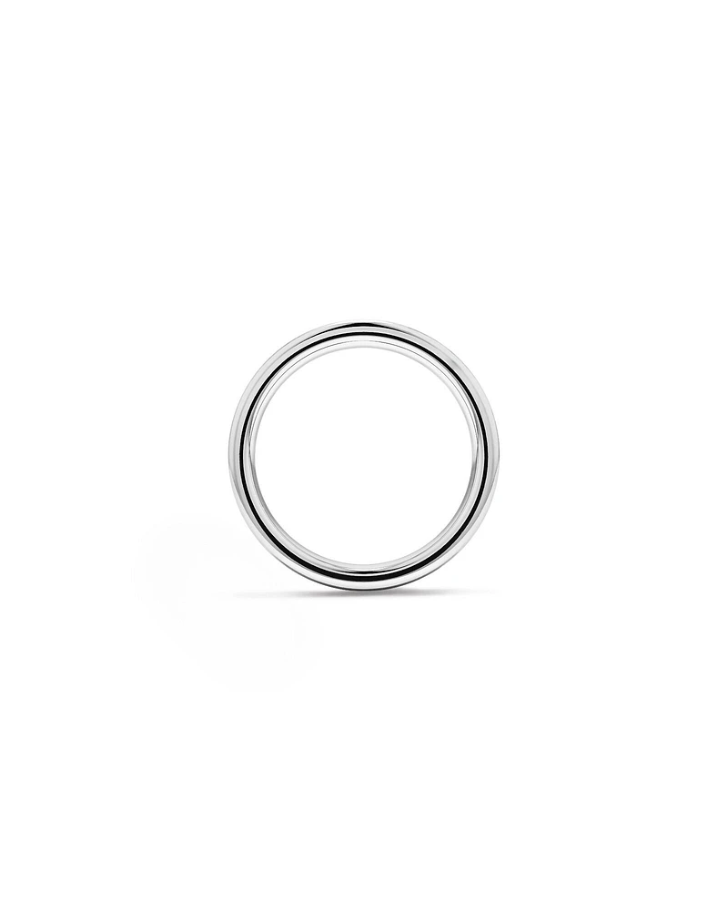 6mm Brushed Flat Wedding Band in Tungsten