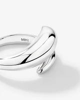Tapered Dome Open Bypass Ring in Sterling Silver
