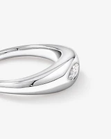 0.30 Carat TW Laboratory-Grown Marquise Diamond Dome Ring in Sterling Silver