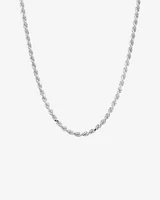 50cm (20") 3.5mm-4mm Width Rope Chain in Sterling Silver