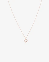 4 Leaf Clover Pendant With Diamonds In 10kt Rose Gold