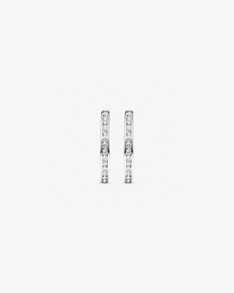Huggie Earrings with Carat TW of Diamonds in 10kt Rose Gold