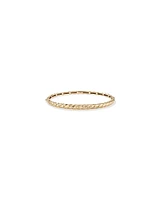 Diamond-Cut Crossaint Bangle in 10kt Yellow Gold