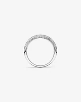 Cubic Zirconia Pave Dome Ring in Sterling Silver