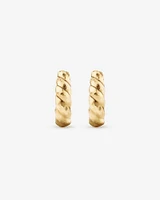 Diamond-Cut Dome Hoop Studs in 10kt Yellow Gold
