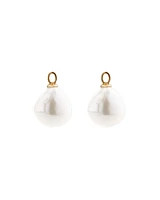 Drop Earrings with Cultured Freshwater Baroque Pearls in 10kt Yellow Gold