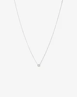 0.23 Carat TW Emerald Diamond Halo Pendant in 10kt White Gold