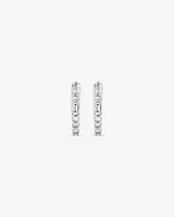 0.13 Carat TW Diamond Dot Dash Mini Hoop Earrings in 10kt White Gold