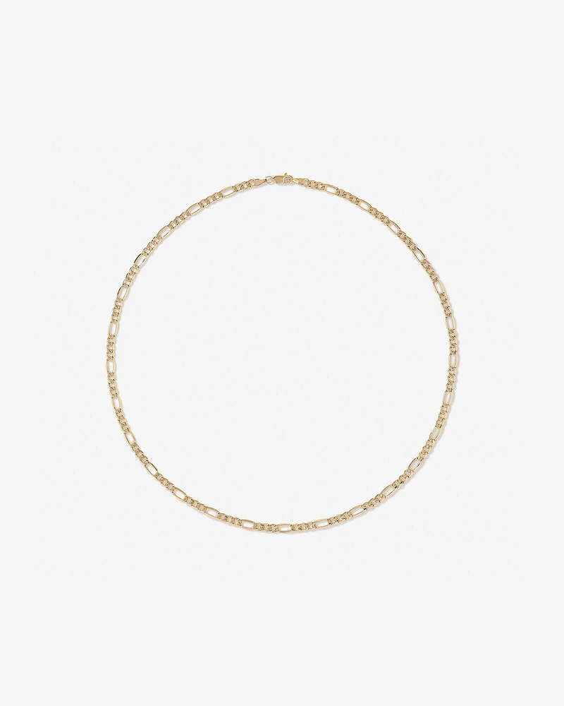 50cm (20") Hollow Figaro Chain in 10kt Yellow Gold