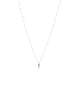 Cubic Zirconia Chevron Pendant Necklace in Sterling Silver