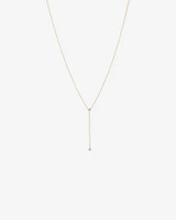 0.14 Carat TW Round Brilliant Diamond Bezel Set Lariat Necklace in 10kt Yellow Gold