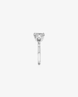 2.86 Carat TW Radiant Cut Laboratory-Grown Diamond Fancy Cut Side Stone Engagement Ring in 14kt White Gold